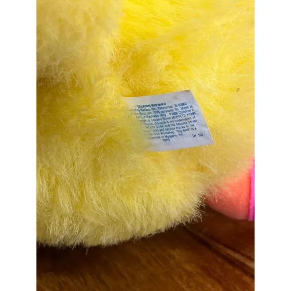 Vintage Sesame Street Talking Big Bird Plush Toy Hasbro 1986 Stuffed Animal - Picture 3 of 4